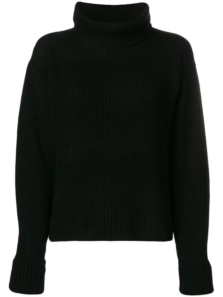 Andrea Ya'aqov Knitted Turtle Neck Jumper - Black