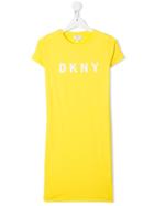 Dkny Kids Logo Print T-shirt Dress - Yellow