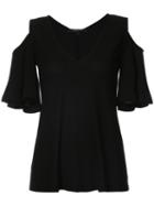 Cold Shoulder Blouse - Women - Viscose - 46, Black, Viscose, Derek Lam