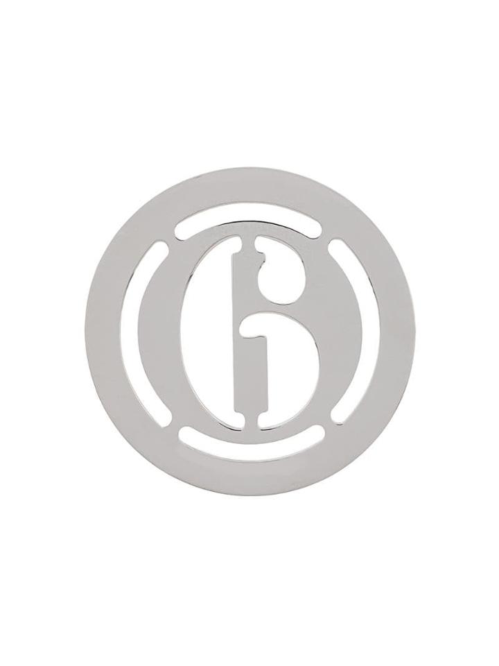 Mm6 Maison Margiela 6 Logo Round Earrings - Silver