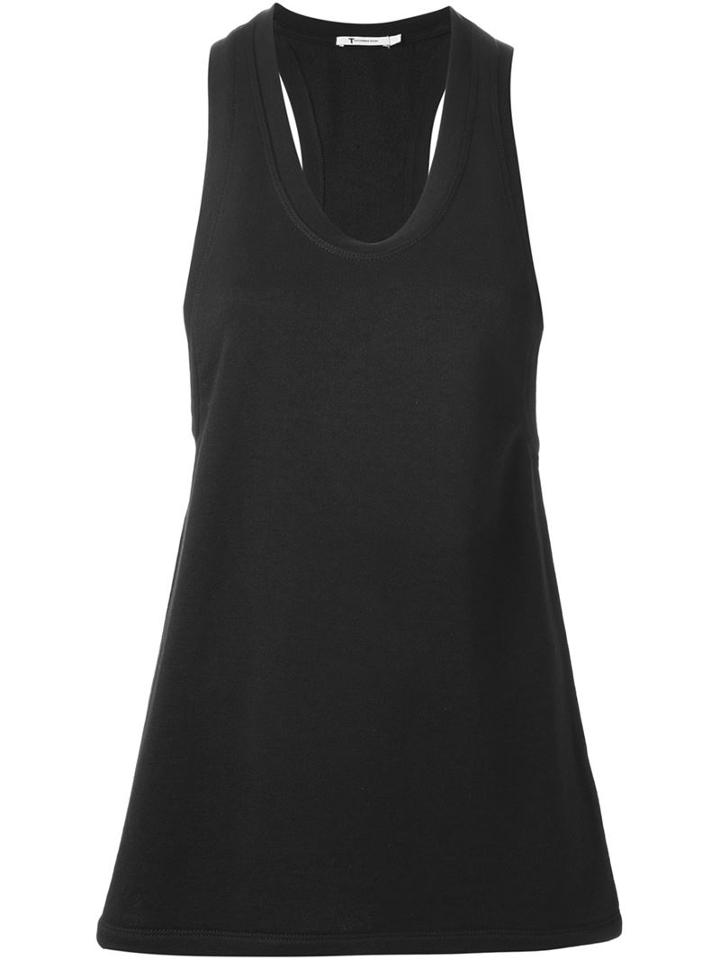 T By Alexander Wang Racerback Tank Top, Women's, Size: S, Black, Cotton/polyester/modal