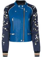 Coach Embroidered Bomber Jacket - Blue
