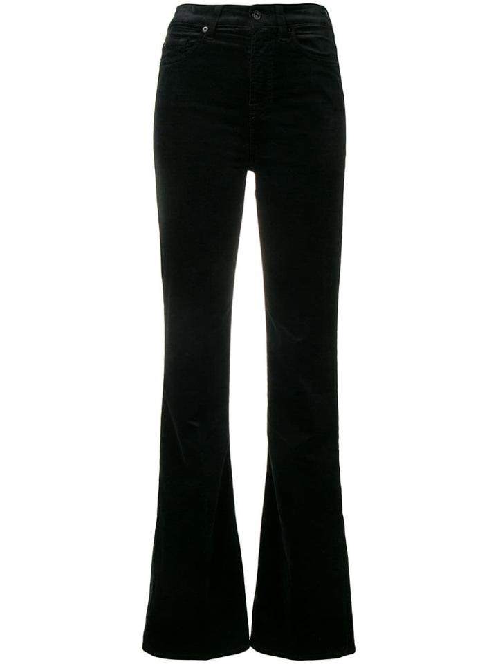 7 For All Mankind Velvet Flared Jeans - Black