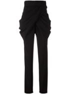 Balmain Front Ruched Wrap Trousers - Black