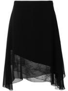 Lanvin Asymmetric Lace Skirt - Black