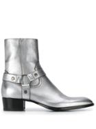 Saint Laurent Wyatt Boots - Silver