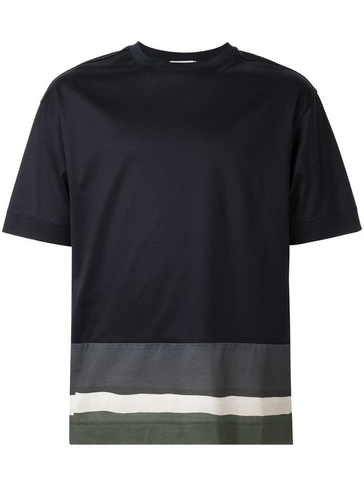 Cerruti 1881 Striped Panels T-shirt - Blue