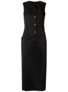 Reinaldo Lourenço - Midi Dress - Women - Wool - 42, Black, Wool