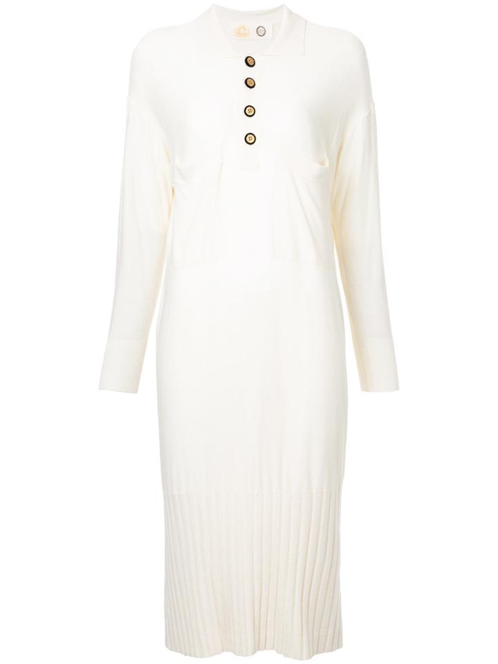 Theatre Products Button Up Sweater Dress - Nude & Neutrals