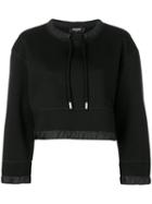 Dsquared2 - Cropped Drawstring Sweatshirt - Women - Polyamide/polyurethane/viscose - M, Black, Polyamide/polyurethane/viscose