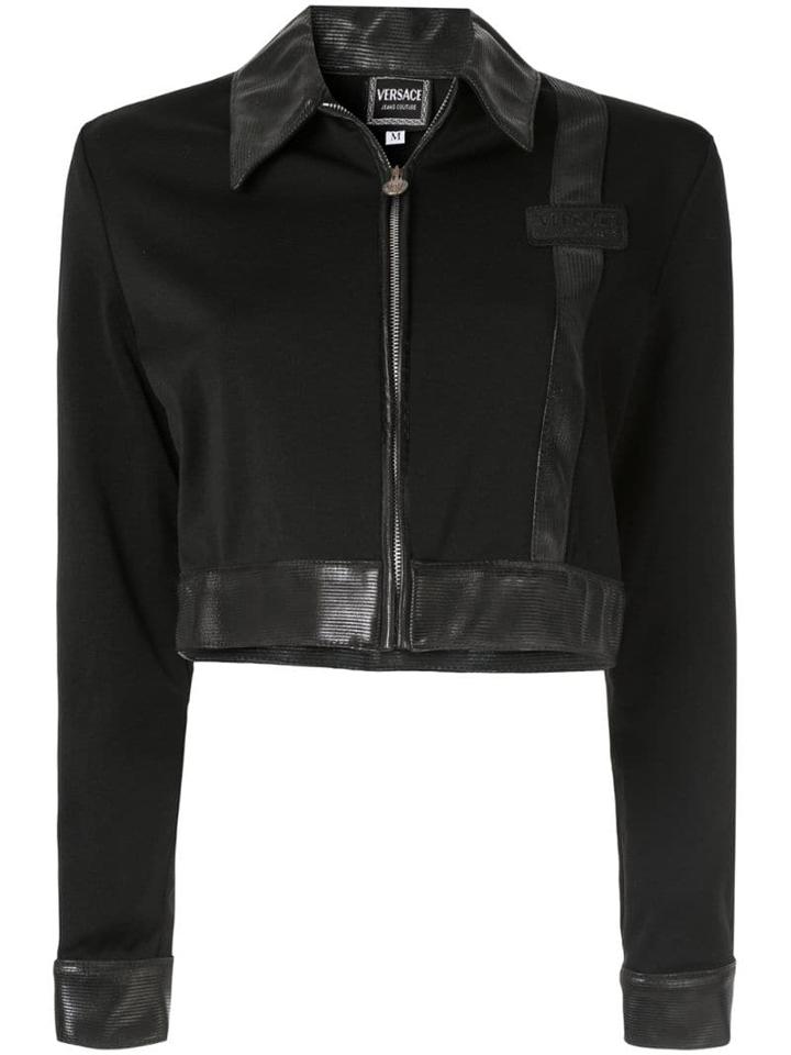 Versace Pre-owned Cropped Long Sleeve Jacket - Black