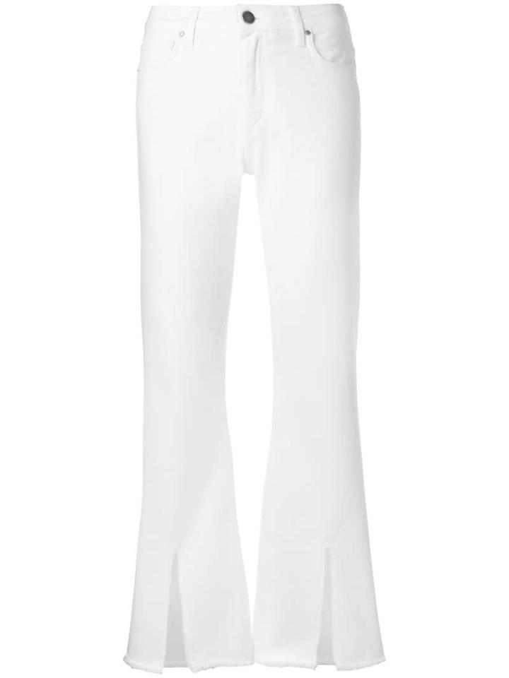 Federica Tosi Slit Front Bootcut Jeans - White