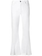 Federica Tosi Slit Front Bootcut Jeans - White