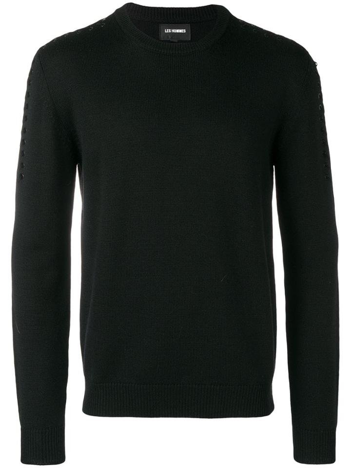 Les Hommes Drawstring Sweater - Black