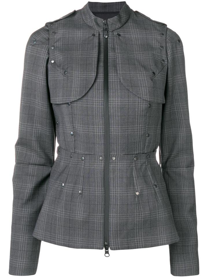 A.f.vandevorst Checked Fitted Jacket - Grey