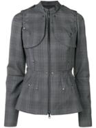 A.f.vandevorst Checked Fitted Jacket - Grey