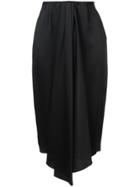 Tome Draped Pleated Skirt - Black