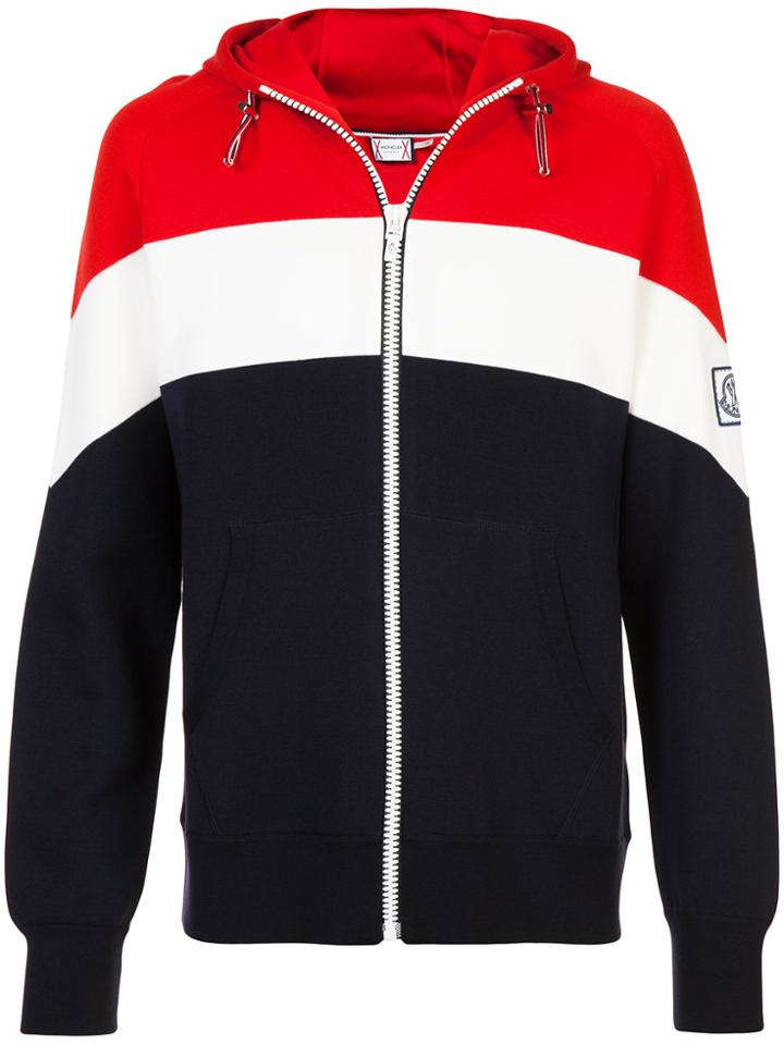 Moncler Gamme Bleu Striped Zipped Jacket - Blue