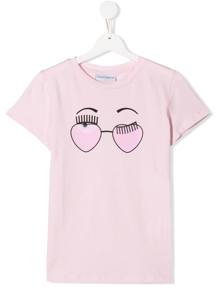 Chiara Ferragni Kids Flirting Print T-shirt - Pink