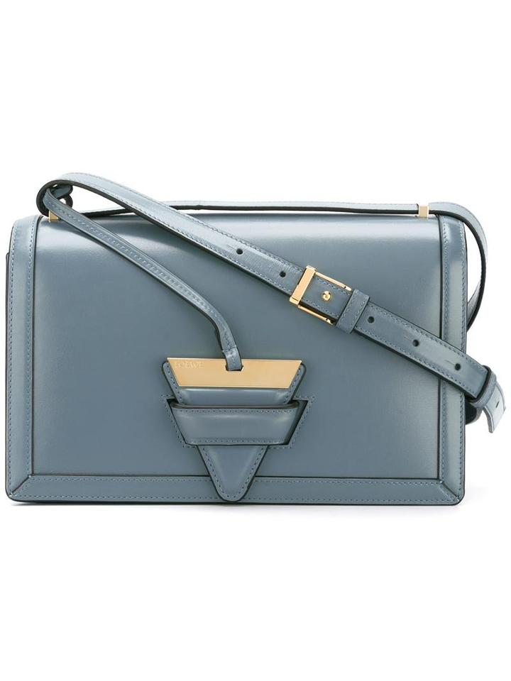 Loewe 'barcelona' Crossbody Bag, Women's, Blue, Calf Leather/sheep Skin/shearling