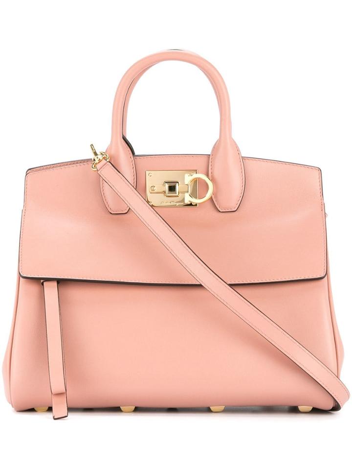 Salvatore Ferragamo Square Tote Bag - Pink & Purple