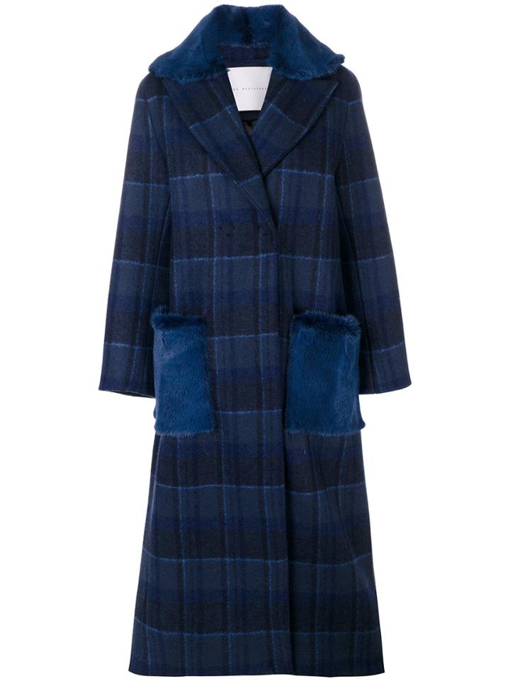 Giada Benincasa Double-breasted Checked Coat - Blue