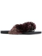 Marco De Vincenzo Fringed Flip Flops - Black