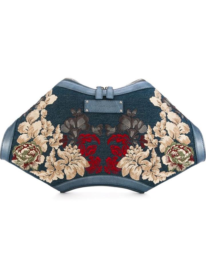 Alexander Mcqueen 'de Manta' Floral Embroidered Clutch