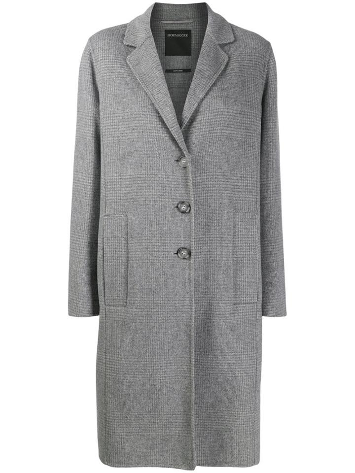 Sport Max Code Glen Check Coat - Grey