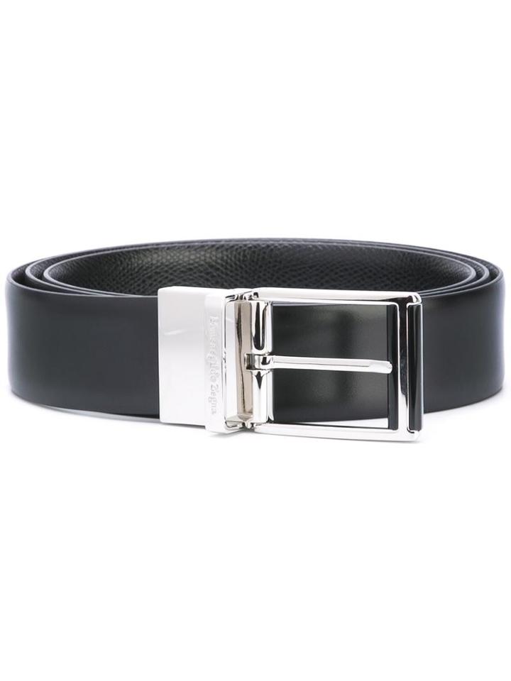 Ermenegildo Zegna Buckled Belt, Men's, Size: 110, Black, Calf Leather