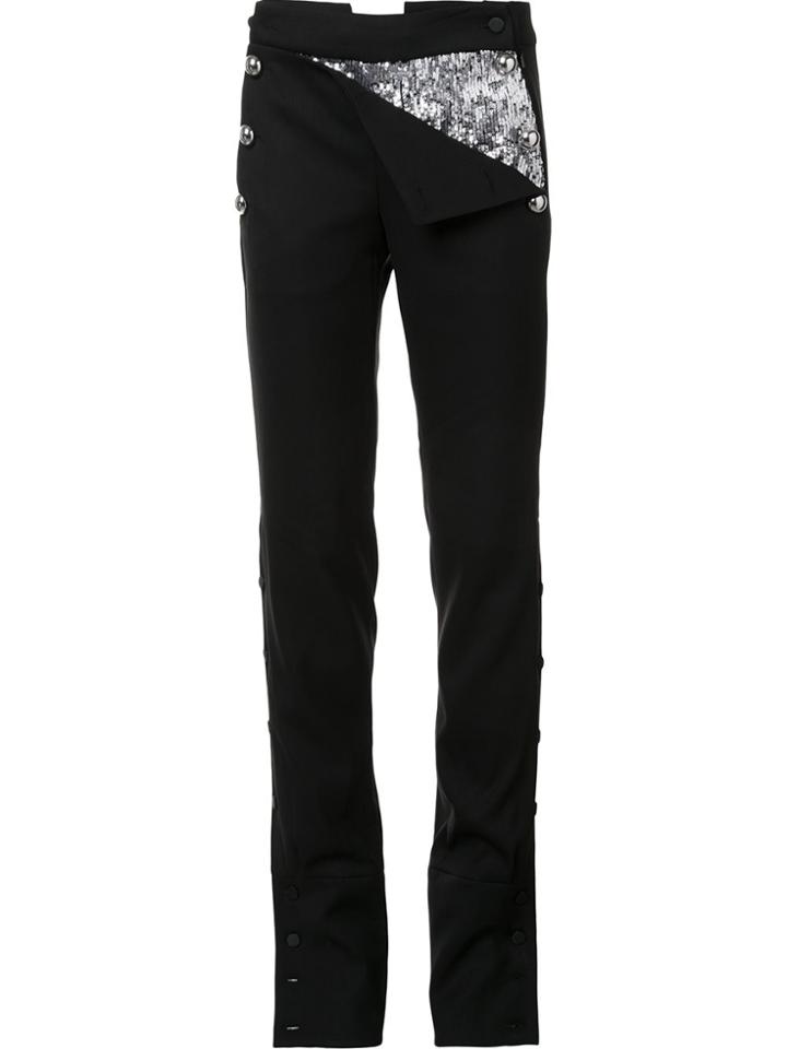 Monse Buttoned Laterals Straight Trousers - Black