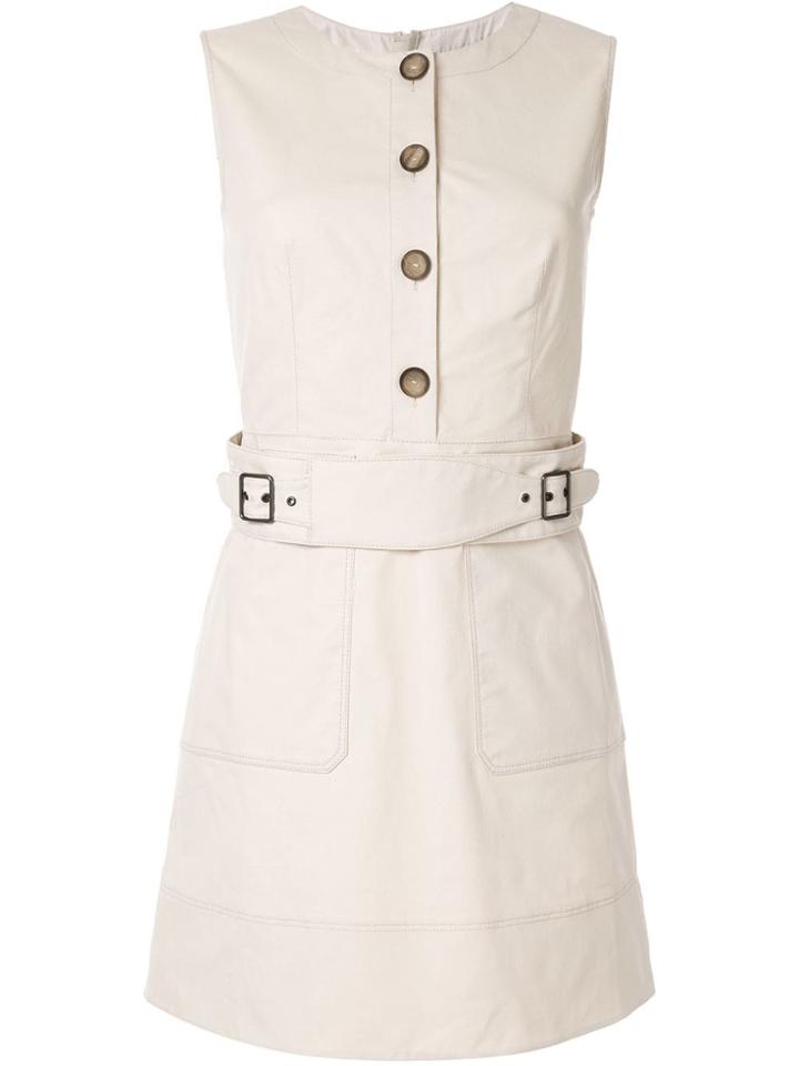 Paule Ka Sleeveless Belted Dress - Neutrals