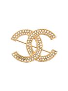 Chanel Vintage Cc Pin Brooch - Metallic