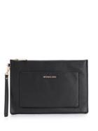 Michael Kors Logo Plaque Clutch - Black