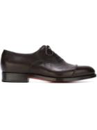 Santoni Classic Oxford Shoes, Men's, Size: 6, Brown, Calf Leather/leather