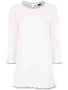 Andrea Bogosian Long Sleeved Appliqué Dress - White