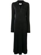 Mm6 Maison Margiela Long Piqué Dress - Black