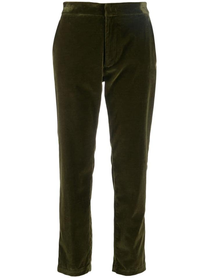 Barena Velvet Cropped Trousers - Green