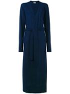 Le Kasha - Long Belted Cardigan - Women - Cashmere - M, Blue, Cashmere