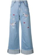 Vivetta Cropped Flared Trousers - Blue