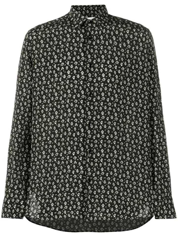 Saint Laurent Mini Robot Print Shirt - Black