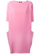 Gianluca Capannolo - Draped Back Shift Dress - Women - Acetate/viscose - 42, Pink/purple, Acetate/viscose