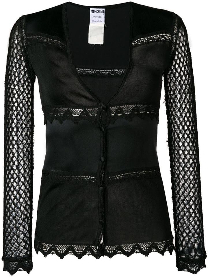 Moschino Pre-owned 1990's Plunge Neck Top - Black