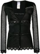 Moschino Pre-owned 1990's Plunge Neck Top - Black