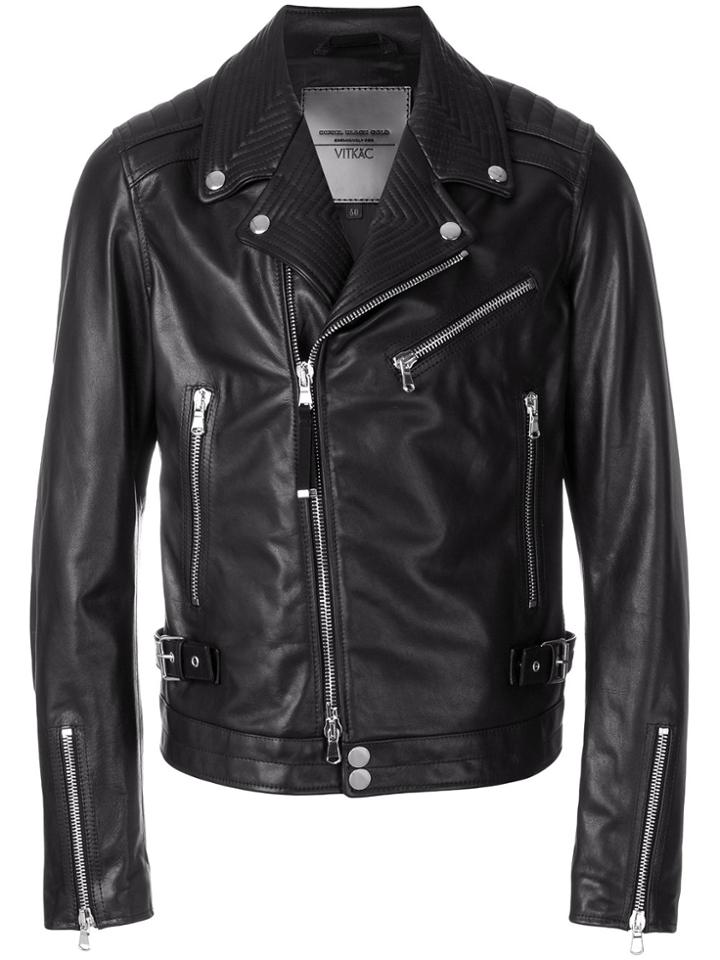 Diesel Black Gold Fitted Biker Jacket