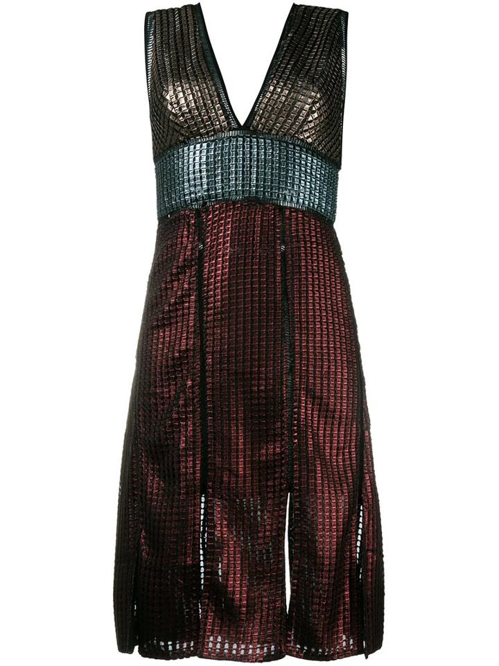 House Of Holland Woven Colour-block Dress