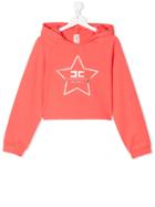 Elisabetta Franchi La Mia Bambina Teen Cropped Hoodie - Pink & Purple