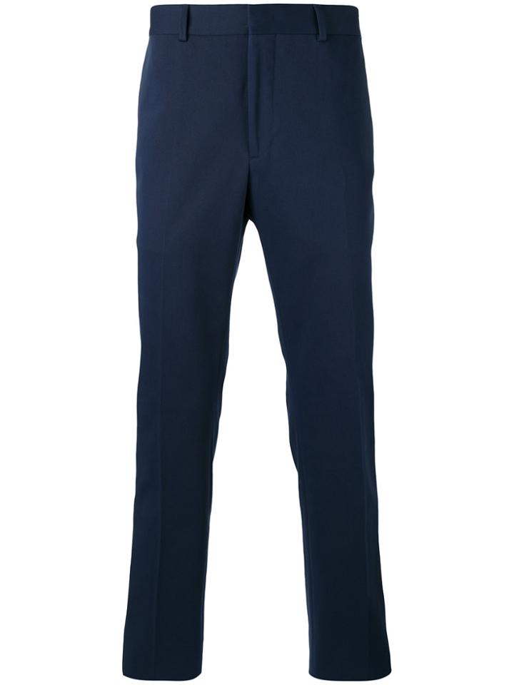 Fendi Embroidered Face Tailored Trousers - Blue