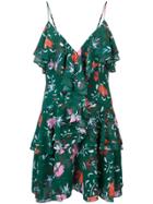 C/meo Floral Print Ruffle Dress - Green