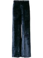 Forte Forte Velvet Flared Trousers - Blue